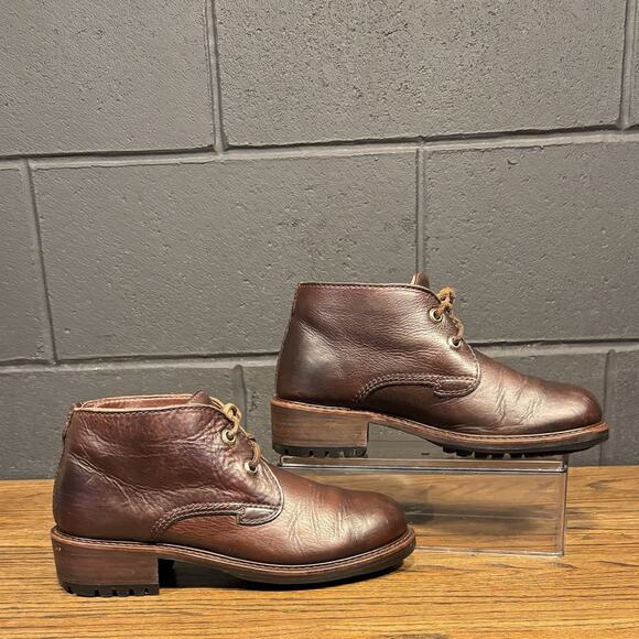 Vintage Cole Haan Chunky Brown Leather Chukka Boots Women’s 9 Retro Granny Boho - Picture 2 of 8